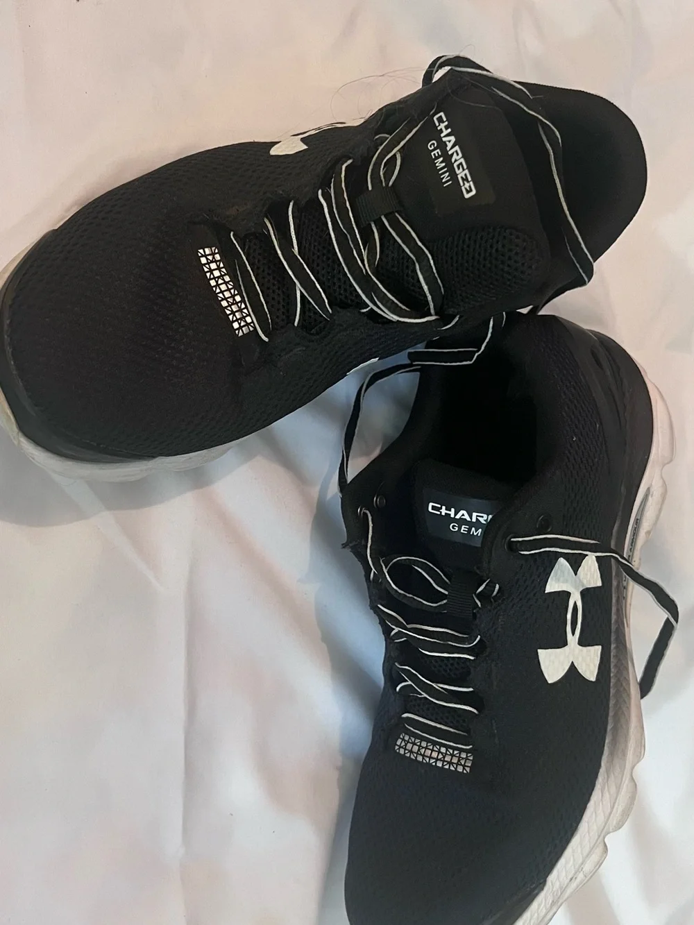 Under Armour Charged Gemini Men's Athletic Shoes - Black & White
